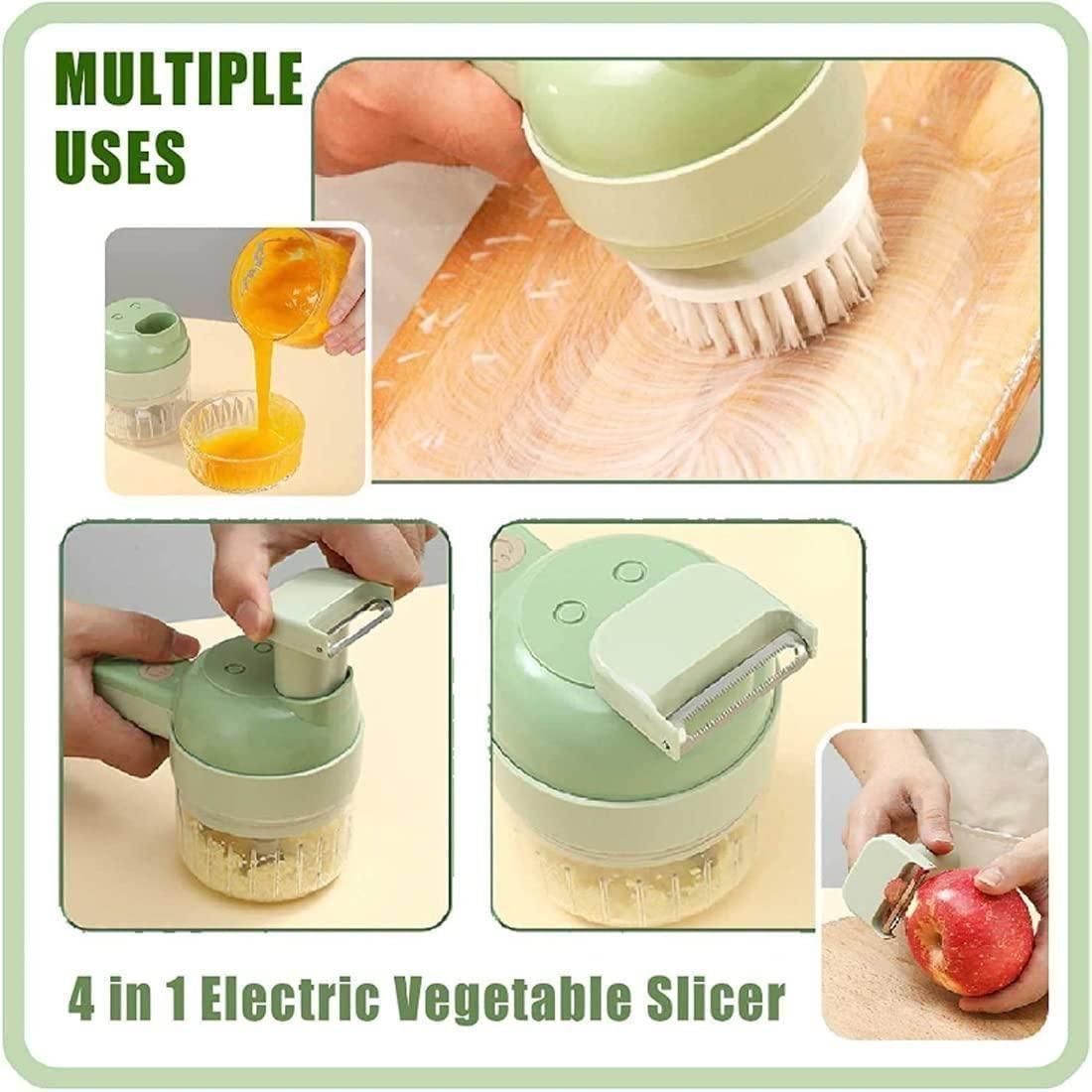 4 in 1 Portable Electric Vegetable Cutter Set - TechLuxen