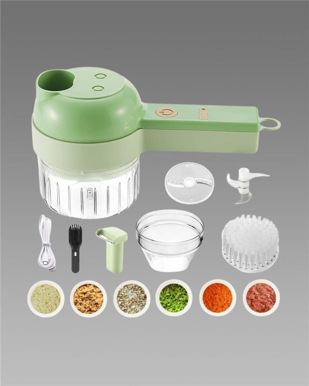 4 in 1 Portable Electric Vegetable Cutter Set - TechLuxen