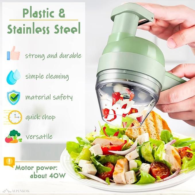 4 in 1 Portable Electric Vegetable Cutter Set - TechLuxen