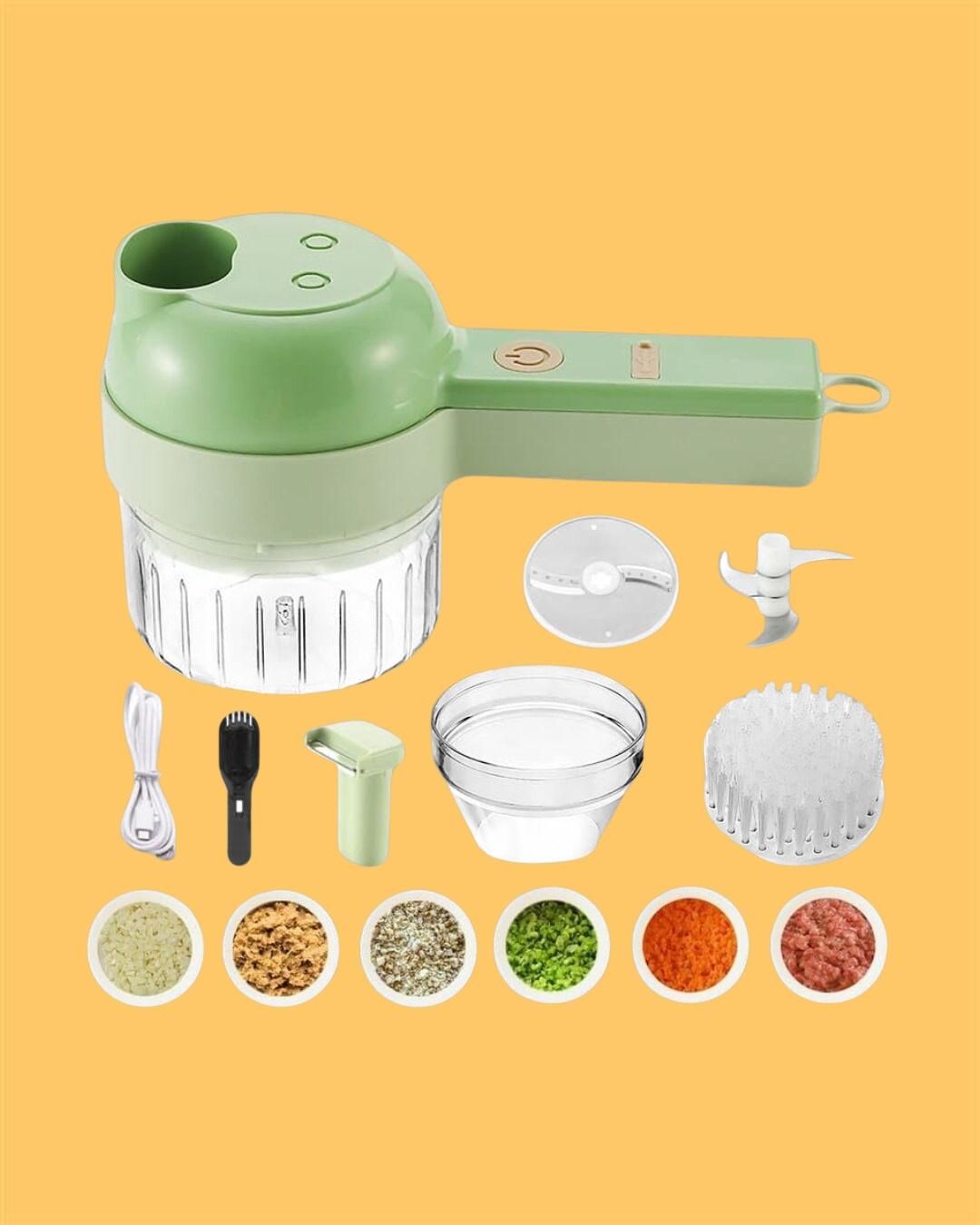 4 in 1 Portable Electric Vegetable Cutter Set - TechLuxen