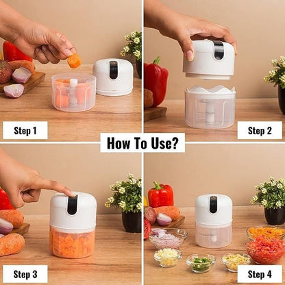 Mini Electric Chopper – Garlic & Veggie Cutter