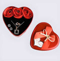 Floweraura Sparkling Love Adornments Jewelry & Artificial Flower in Heart Red Box Valentine's Gift - TechLuxen