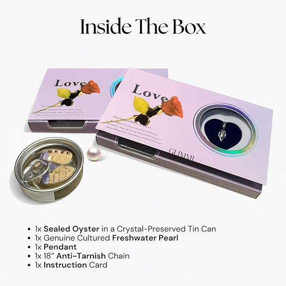 Freshwater Shell Canned Oyster Ocean Love Real Pearl Necklace Set - TechLuxen