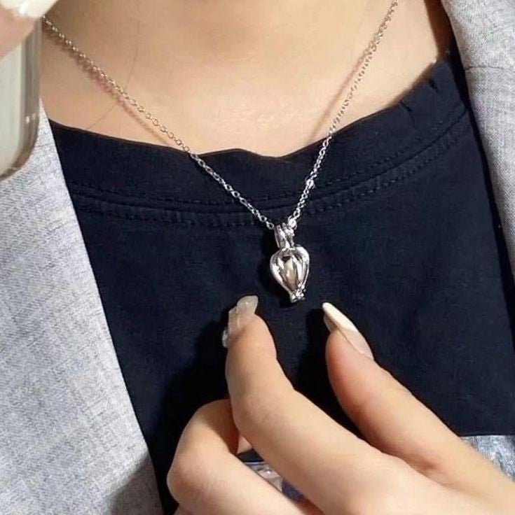 Freshwater Shell Canned Oyster Ocean Love Real Pearl Necklace Set - TechLuxen