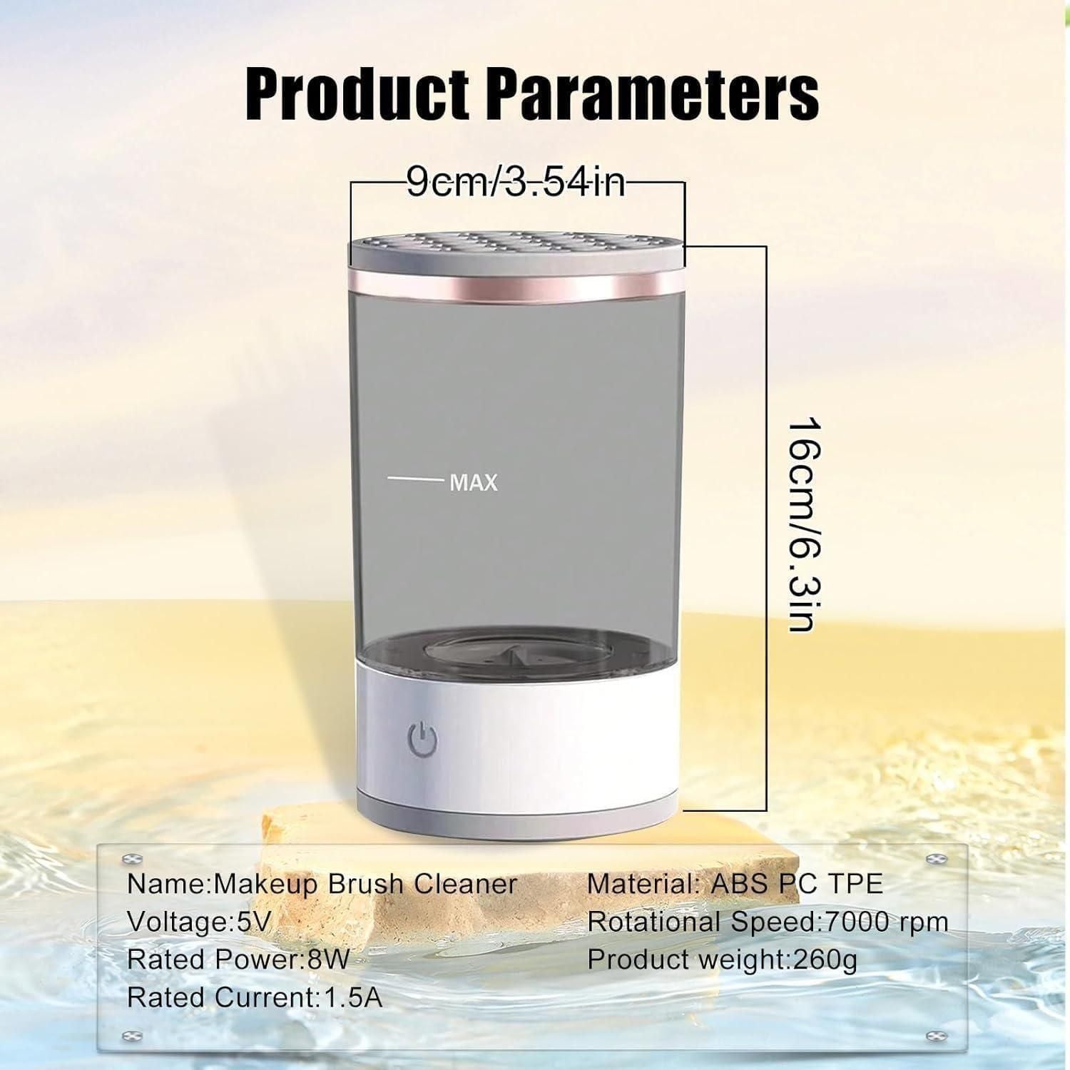 Make Up Brush Cleaner,Electric Brush Cleaner, USB Rechargeable Automatic Deep Cosmetic Cleaning Device - TechLuxen